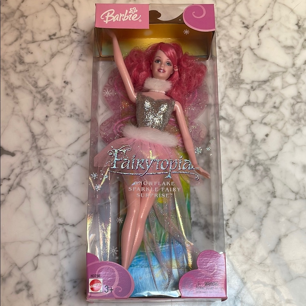 2004 Barbie Fairytopia Snowflake Sparkle Fairy Surprise Doll